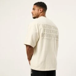 Vanquish Bodybuilding Vintage White Boxy Oversized T Shirt -Vanquish Fitness Shop VQFit MensSSE commerce6769