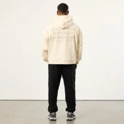 Vanquish Bodybuilding Vintage White Boxy Oversized Pullover Hoodie -Vanquish Fitness Shop VQFit MensSSE commerce6791