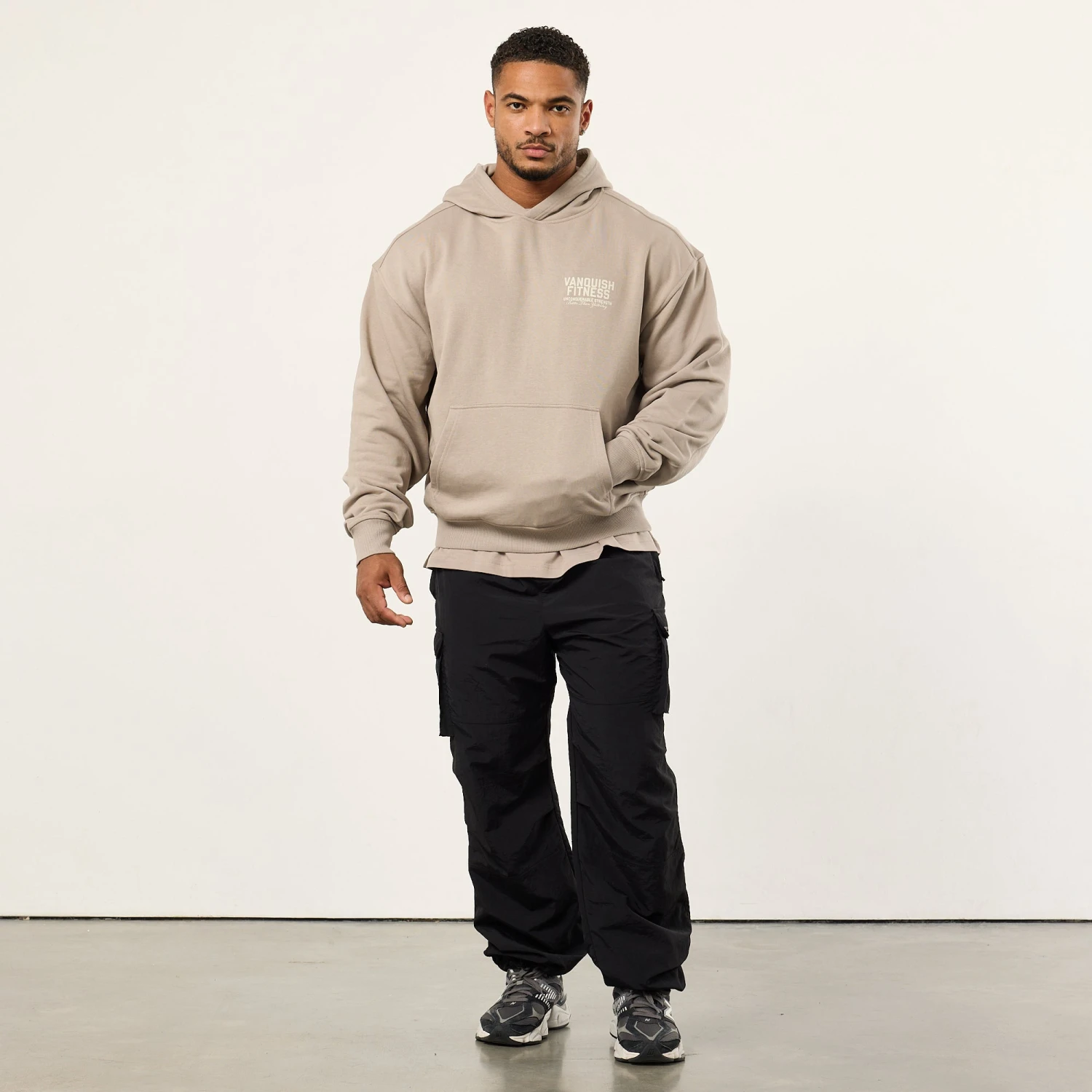 Vanquish TSP Unconquerable Strength Grey Oversized Pullover Hoodie 2 Vanquish TSP Unconquerable Strength Grey Oversized Pullover Hoodie - Image 2