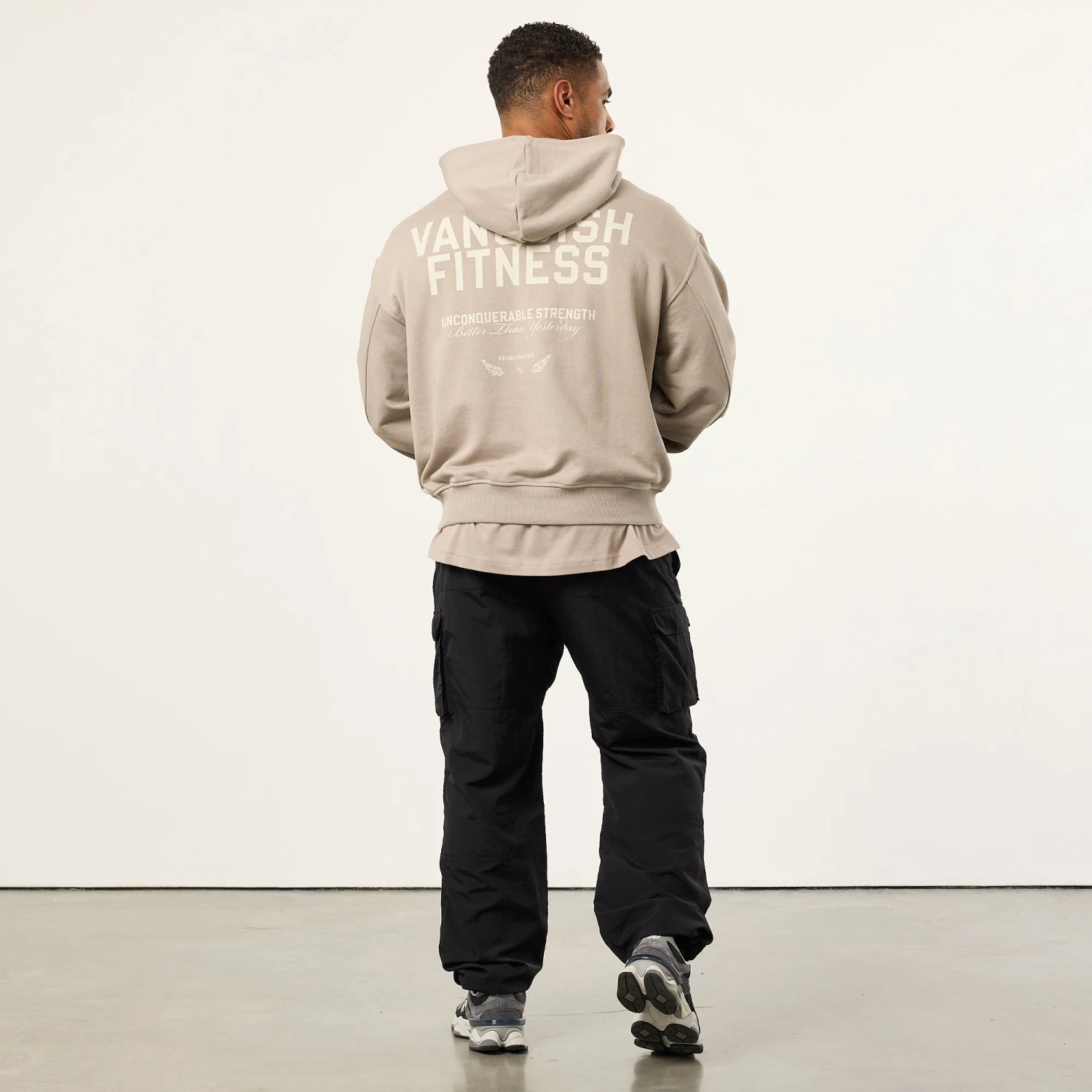 Vanquish TSP Unconquerable Strength Grey Oversized Pullover Hoodie 3 Vanquish TSP Unconquerable Strength Grey Oversized Pullover Hoodie - Image 3