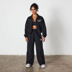 Vanquish Black Racing Wide Leg Track Pants 9 Vanquish Black Racing Wide Leg Track Pants -Vanquish Fitness Shop VQ BlackFriday23 6213