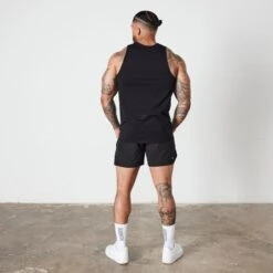 Vanquish Essential Black Reflective Performance 4" Shorts -Vanquish Fitness Shop VQ BlackFriday23 6658