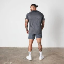 Vanquish Essential Denim Blue Performance Short Sleeve T Shirt -Vanquish Fitness Shop VQ BlackFriday23 7299 1