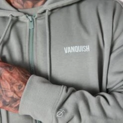 Vanquish Essential Green Oversized Full Zip Hoodie -Vanquish Fitness Shop VQ BlackFriday23 7720