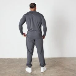 Vanquish Essential Denim Blue Slim Fit Long Sleeve T Shirt -Vanquish Fitness Shop VQ BlackFriday23 8417