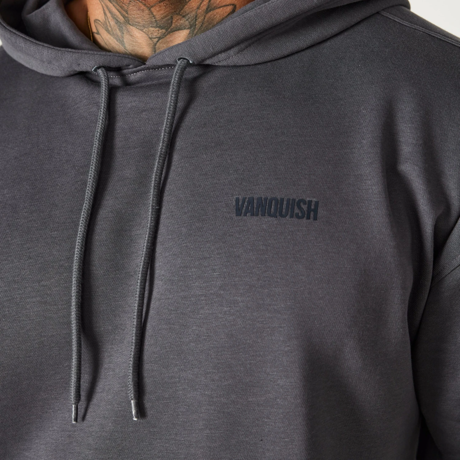 Vanquish Essential Denim Blue Oversized Pullover Hoodie 2 Vanquish Essential Denim Blue Oversized Pullover Hoodie - Image 2