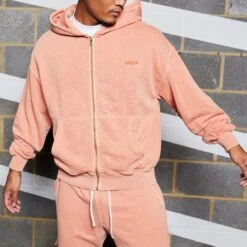 Vanquish Washed Coral Oversized Hoodie 7 Vanquish Washed Coral Oversized Hoodie -Vanquish Fitness Shop VQ WASHED COLLECTION 1290