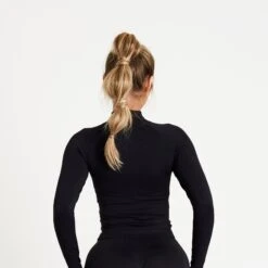 Vanquish Elevate Seamless Black Zip Front Jacket -Vanquish Fitness Shop W6AJH3gi