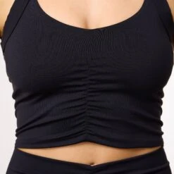 Vanquish Enhance Black Ruched Vest -Vanquish Fitness Shop WB Summer Sale websize127