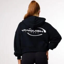 Vanquish Enhance Black Cropped Zip Through Hoodie 11 Vanquish Enhance Black Cropped Zip Through Hoodie -Vanquish Fitness Shop WB Summer Sale websize14