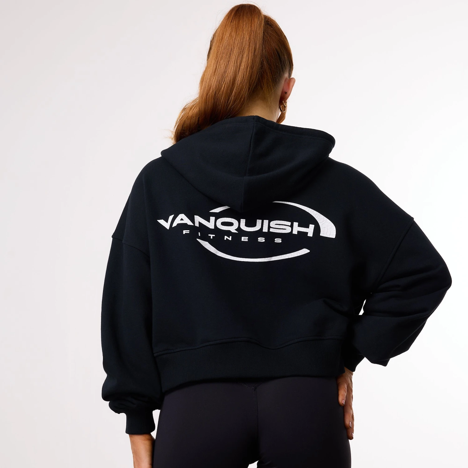 Vanquish Enhance Black Cropped Zip Through Hoodie 5 Vanquish Enhance Black Cropped Zip Through Hoodie - Image 5