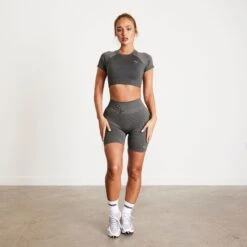 Vanquish Elevate Seamless Dark Olive Cap Sleeve Cropped T Shirt -Vanquish Fitness Shop ZvFWUHFv