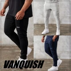 VANQUISH FITNESS | Unisex Street Style Cotton Logo Bottoms