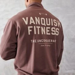 Vanquish Brown Unconquerable Quarter Zip Sweater -Vanquish Fitness Shop vanquish brown unconquerable quarter zip sweater 452255