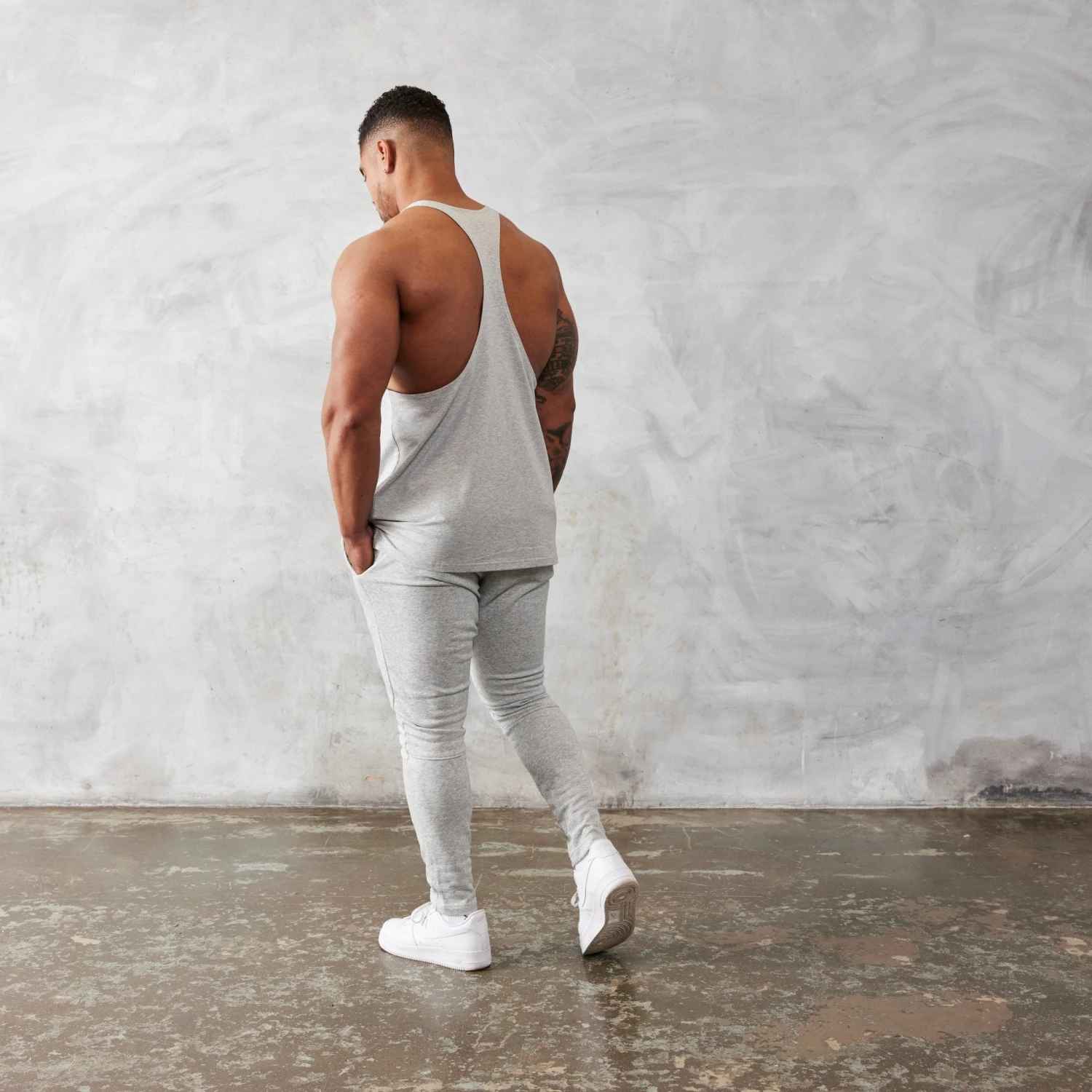 Vanquish Essential Grey Regular Fit Stringer Vest 3 Vanquish Essential Grey Regular Fit Stringer Vest - Image 3