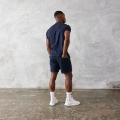 Vanquish Essential Navy Blue Regular Fit Shorts -Vanquish Fitness Shop vanquish essential navy blue regular fit shorts 110909