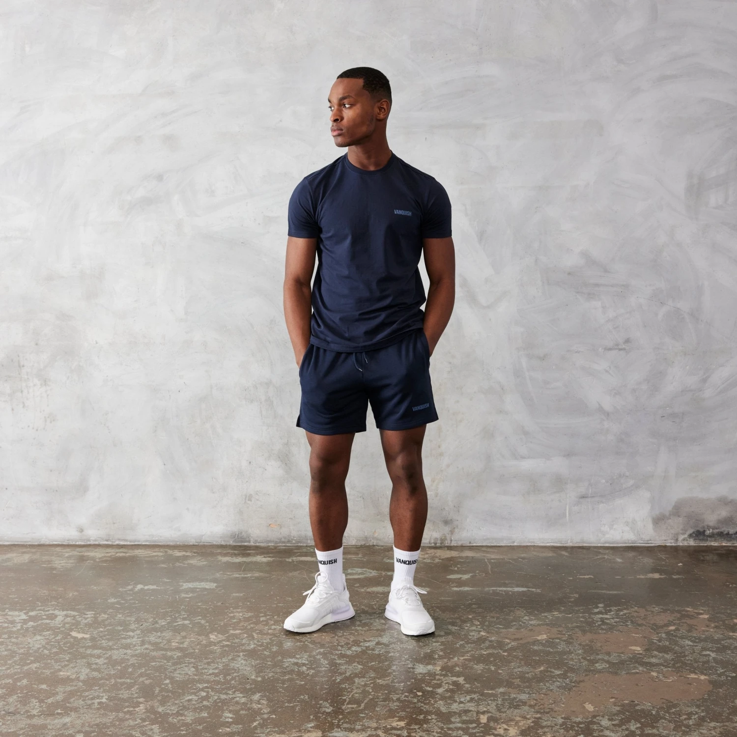 Vanquish Essential Navy Blue Regular Fit Shorts