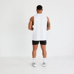 Vanquish Essential White Oversized Sleeveless T Shirt -Vanquish Fitness Shop vanquish essential white oversized sleeveless t shirt 744533