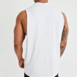 Vanquish Essential White Oversized Sleeveless T Shirt -Vanquish Fitness Shop vanquish essential white oversized sleeveless t shirt 862328