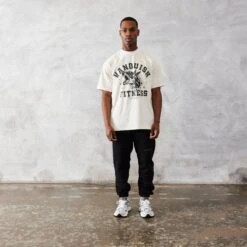 Vanquish TSP Vintage White Dobermann Oversized T Shirt -Vanquish Fitness Shop vanquish tsp vintage white dobermann oversized t shirt 525921