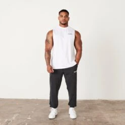 Vanquish Washed Collection White Sleeveless T Shirt -Vanquish Fitness Shop vanquish white sleeveless t shirt 542944